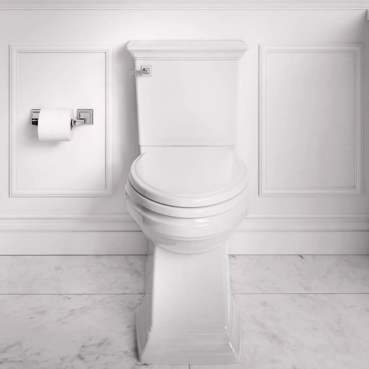 American Standard Town Square S Skirted Two-Piece 1.28 gpf/4.8 Lpf Chair Height Elongated Toilet With Seat - details