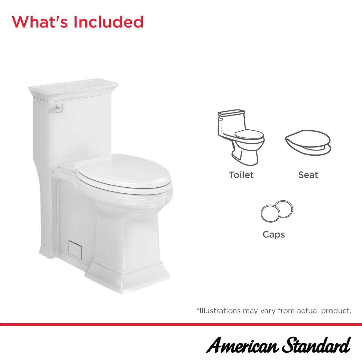 American Standard Town Square S One-Piece 1.28 gpf/4.8 Lpf Chair Height Elongated Toilet With Seat - details