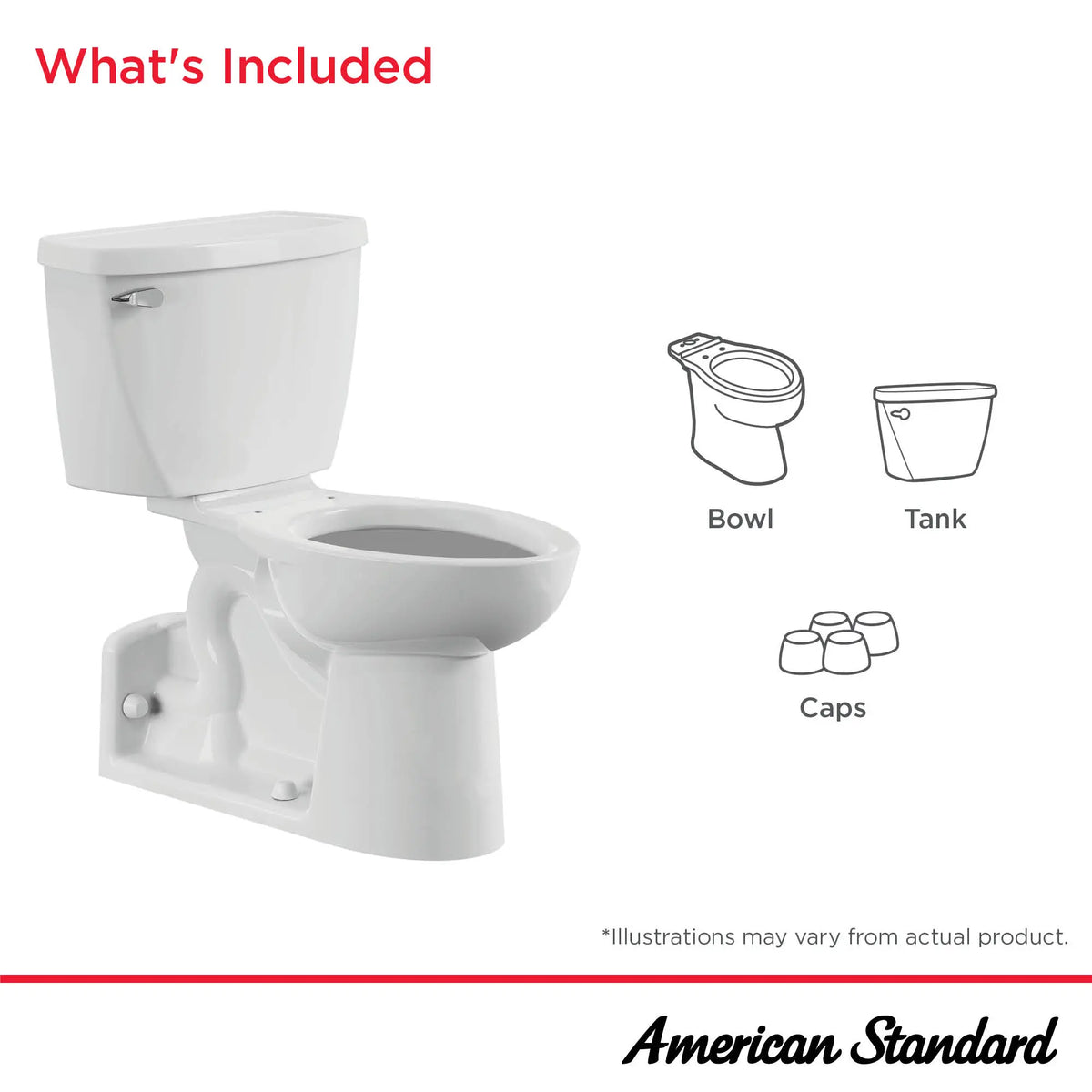 American Standard Yorkville Two-Piece Pressure Assist 1.6 gpf/6.0 Lpf Chair Height Back Outlet Elongated EverClean Toilet - details