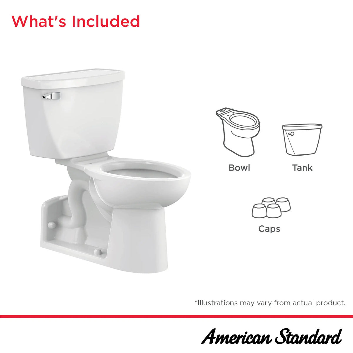 American Standard Yorkville Two-Piece Pressure Assist 1.1 gpf/4.2 Lpf Chair Height Back Outlet Elongated EverClean Toilet - details