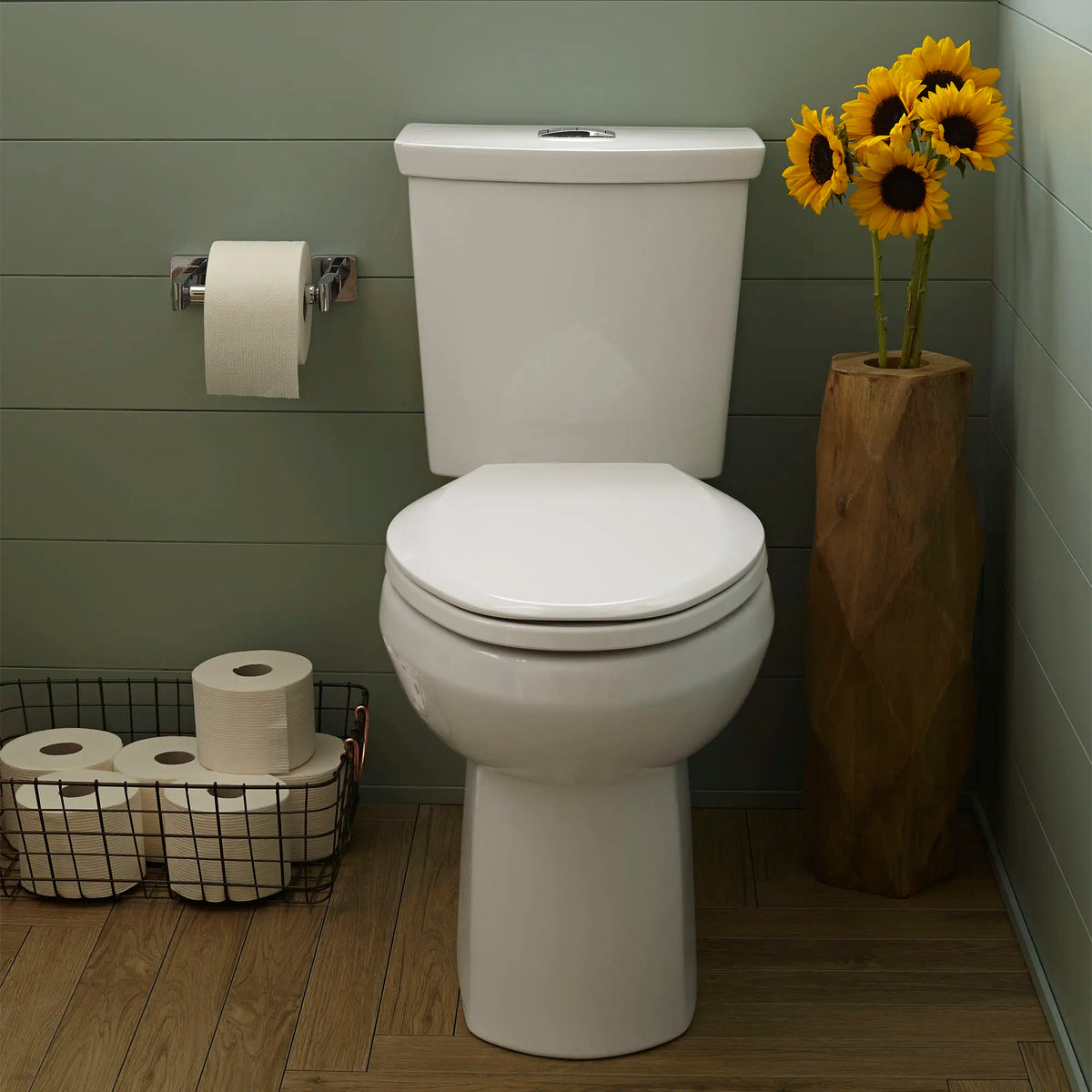 American Standard H2Option Two-Piece Dual Flush 1.28 gpf/4.8 Lpf and 0.92 gpf/3.5 Lpf Chair Height Elongated Toilet Less Seat - details