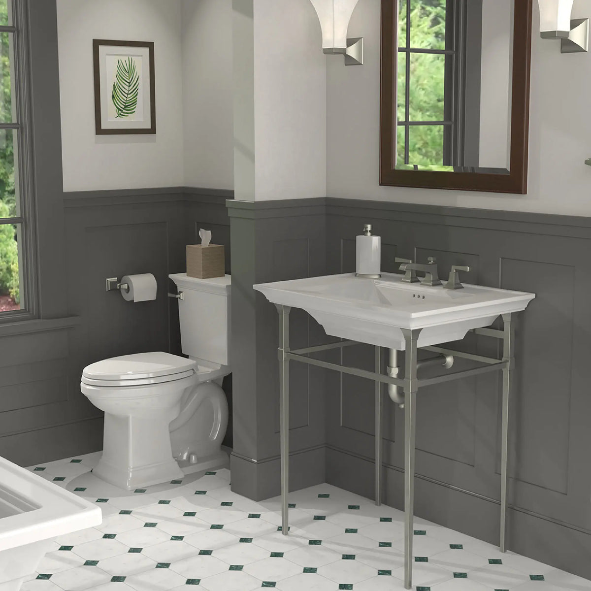 American Standard Town Square S Two-Piece 1.28 gpf/4.8 Lpf Chair Height Elongated Toilet Less Seat - details