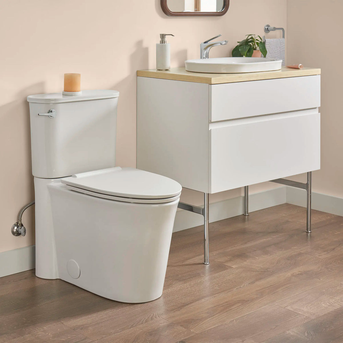 American Standard Studio S Concealed Trapway Right Height Elongated Toilet Bowl with Seat - details