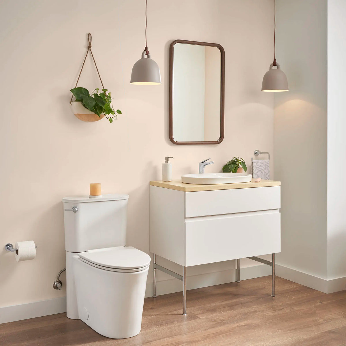 American Standard Studio S Concealed Trapway Right Height Elongated Toilet Bowl with Seat - details