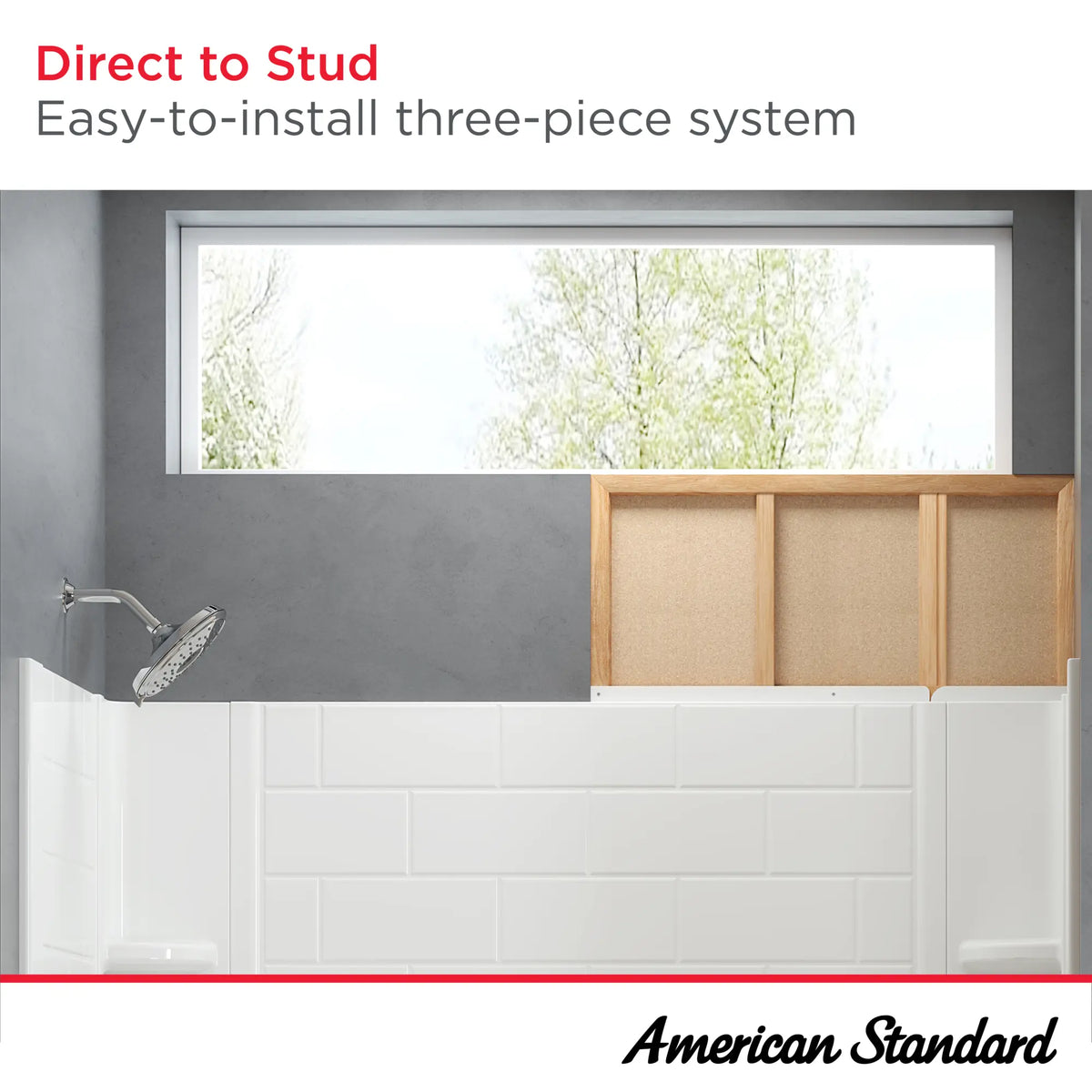 American Standard Princeton PRO 60 x 30 x 60-inch Direct to Stud Subway Tile Bathtub Wall Set - details