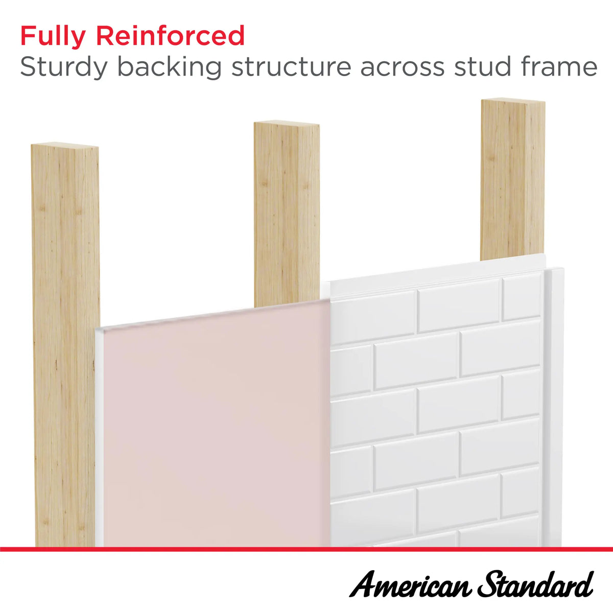 American Standard Princeton PRO 60 x 30 x 60-inch Direct to Stud Subway Tile Bathtub Wall Set - details