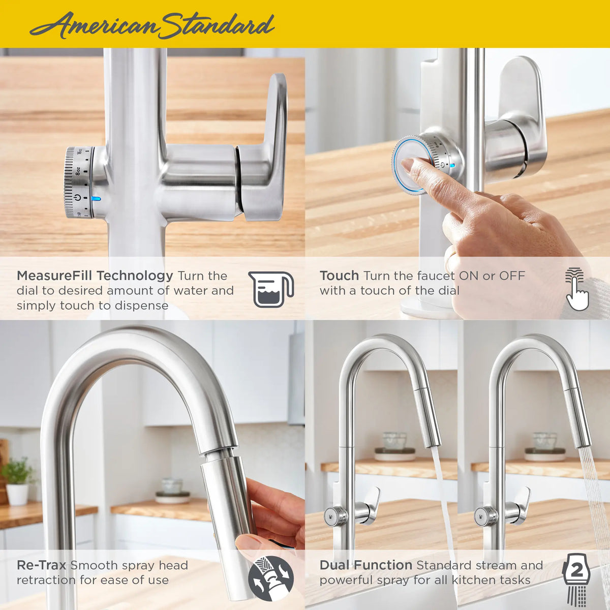 American Standard Beale Single-Handle Pull-Down Dual Spray Kitchen Faucet 1.5 gpm/5.7 L/min - details