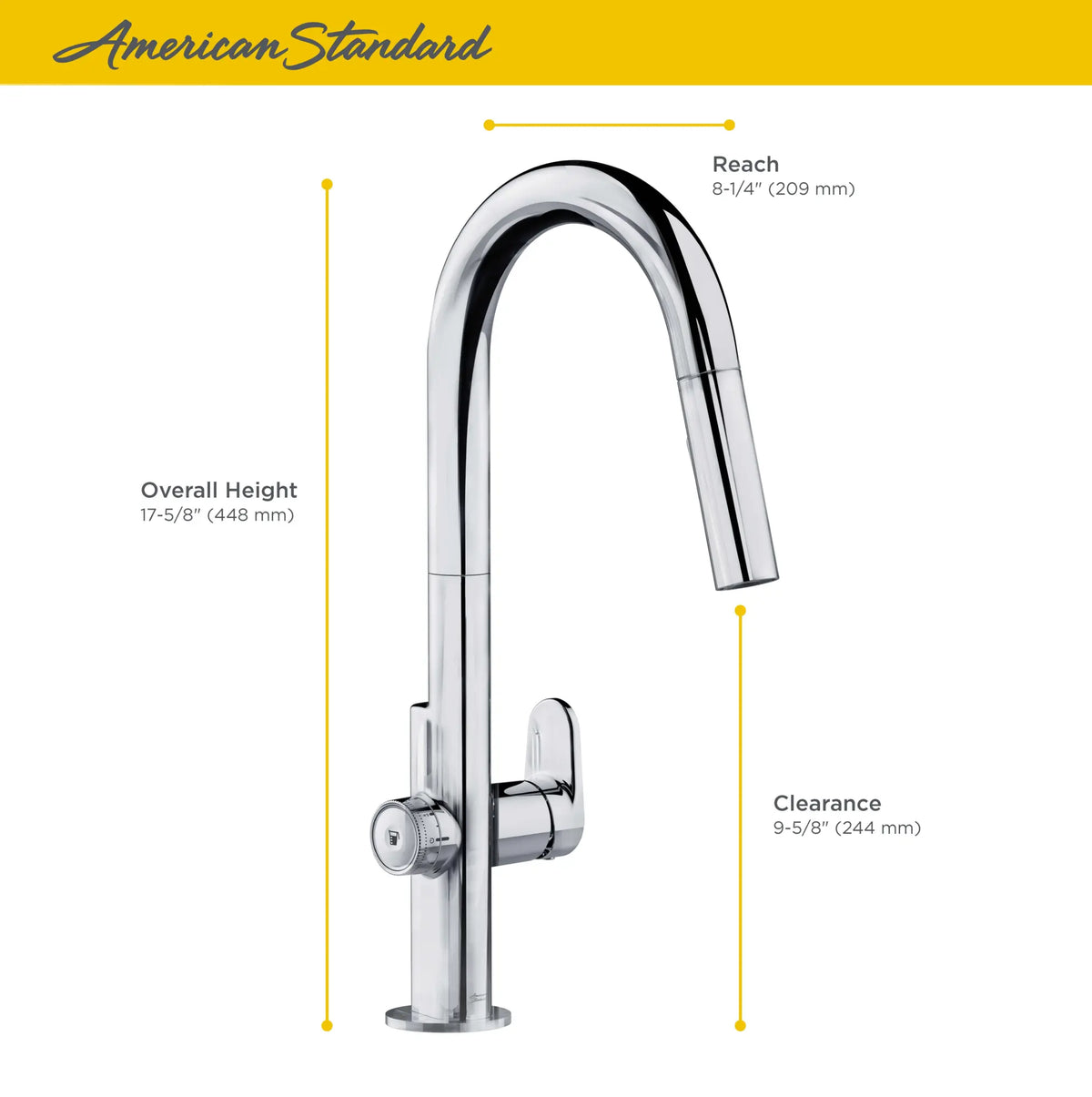 American Standard Beale Single-Handle Pull-Down Dual Spray Kitchen Faucet 1.5 gpm/5.7 L/min - details