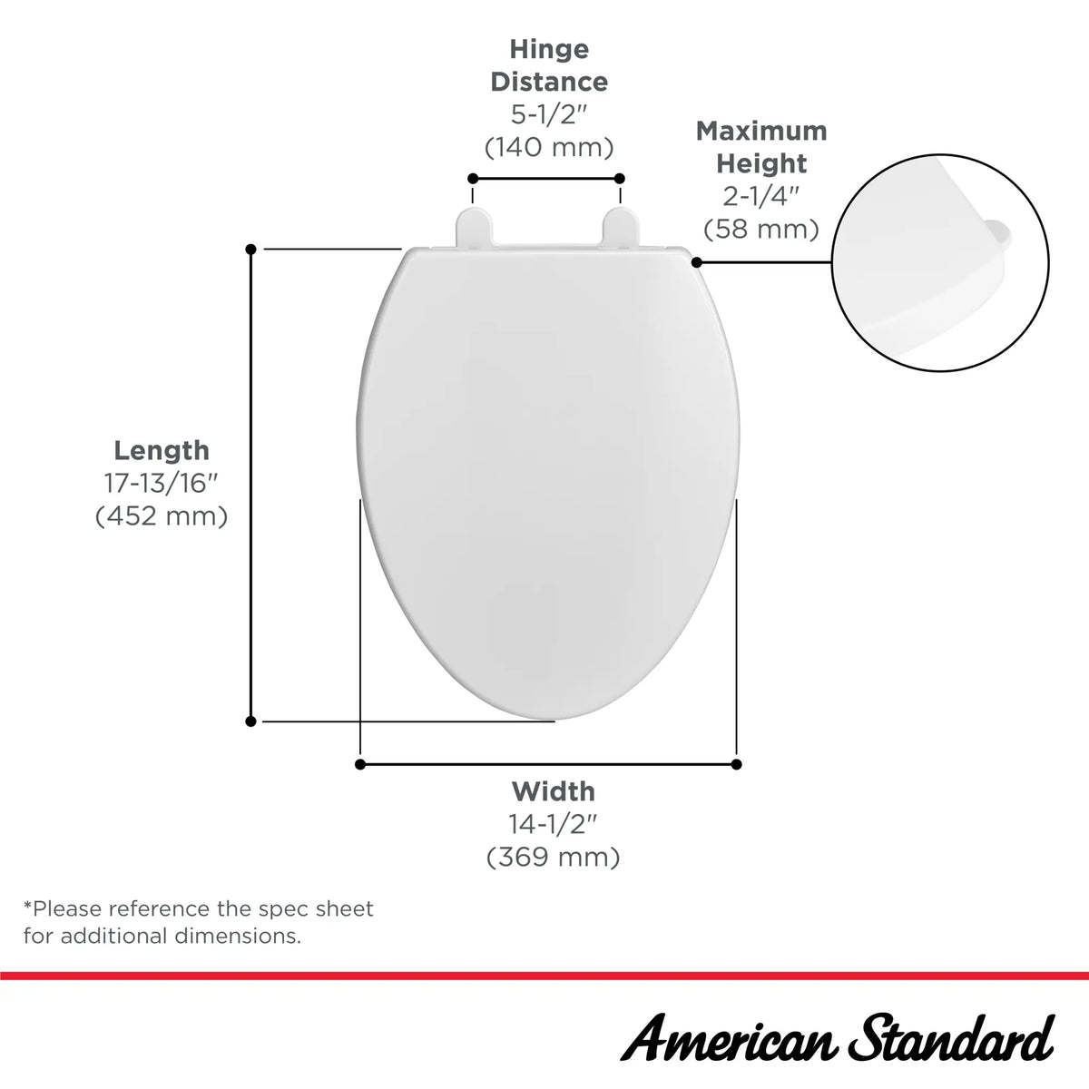 American Standard Champion Telescoping Slow-Close Elongated Toilet Seat - details