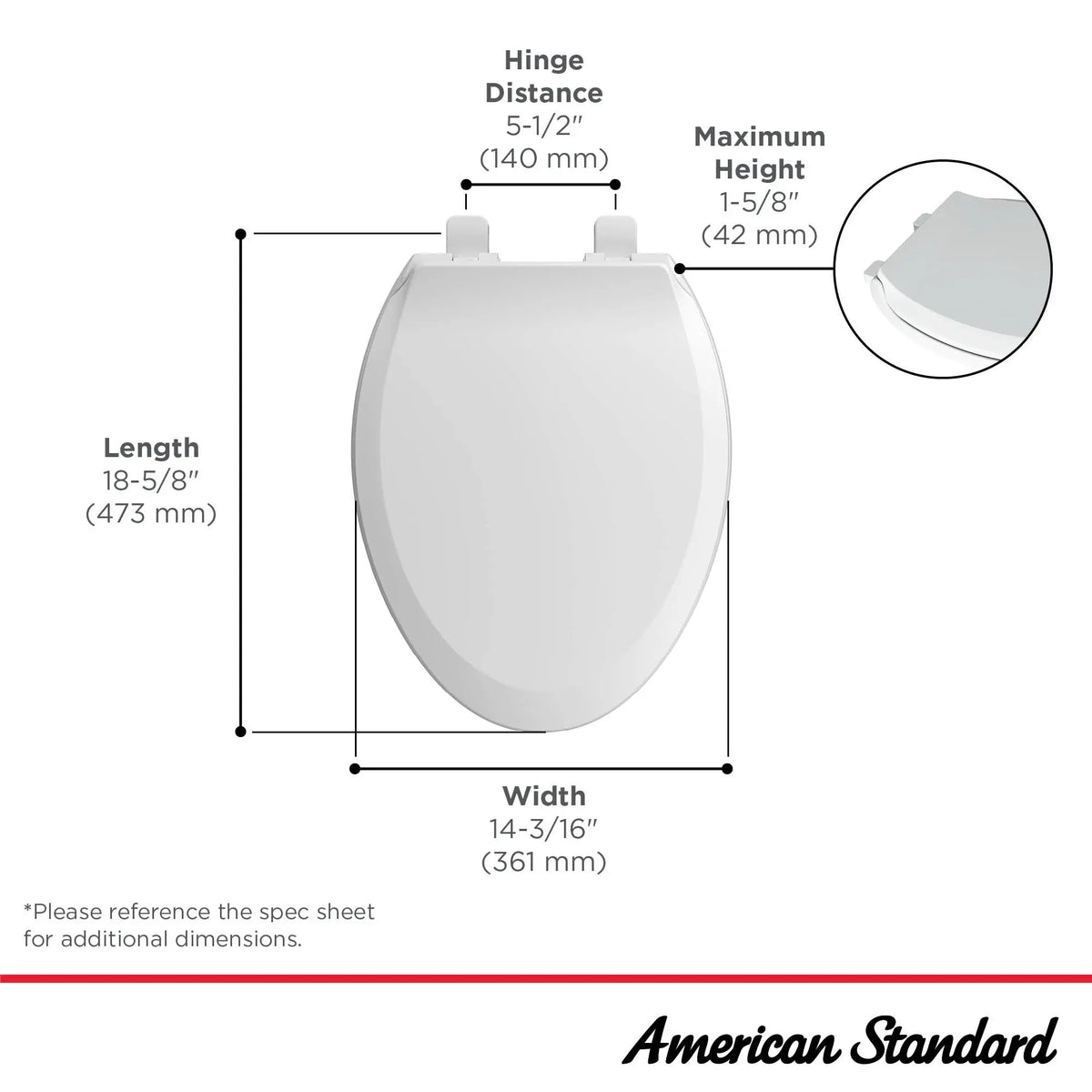 American Standard Transitional Slow-Close Elongated Toilet Seat - details