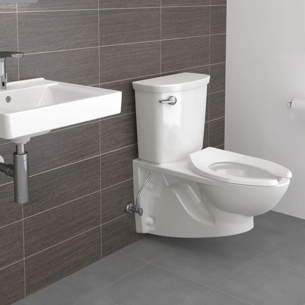 American Standard Commercial Heavy Duty Open Front Elongated Toilet Seat - details