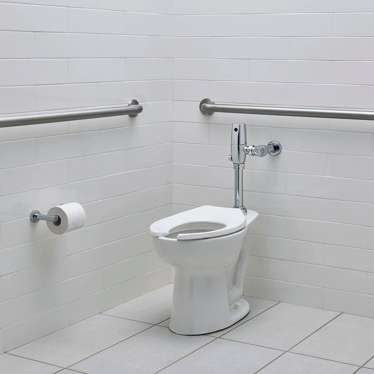 American Standard Commercial Heavy Duty Open Front Elongated Toilet Seat with EverClean Surface and Self-sustaining Hinges - details