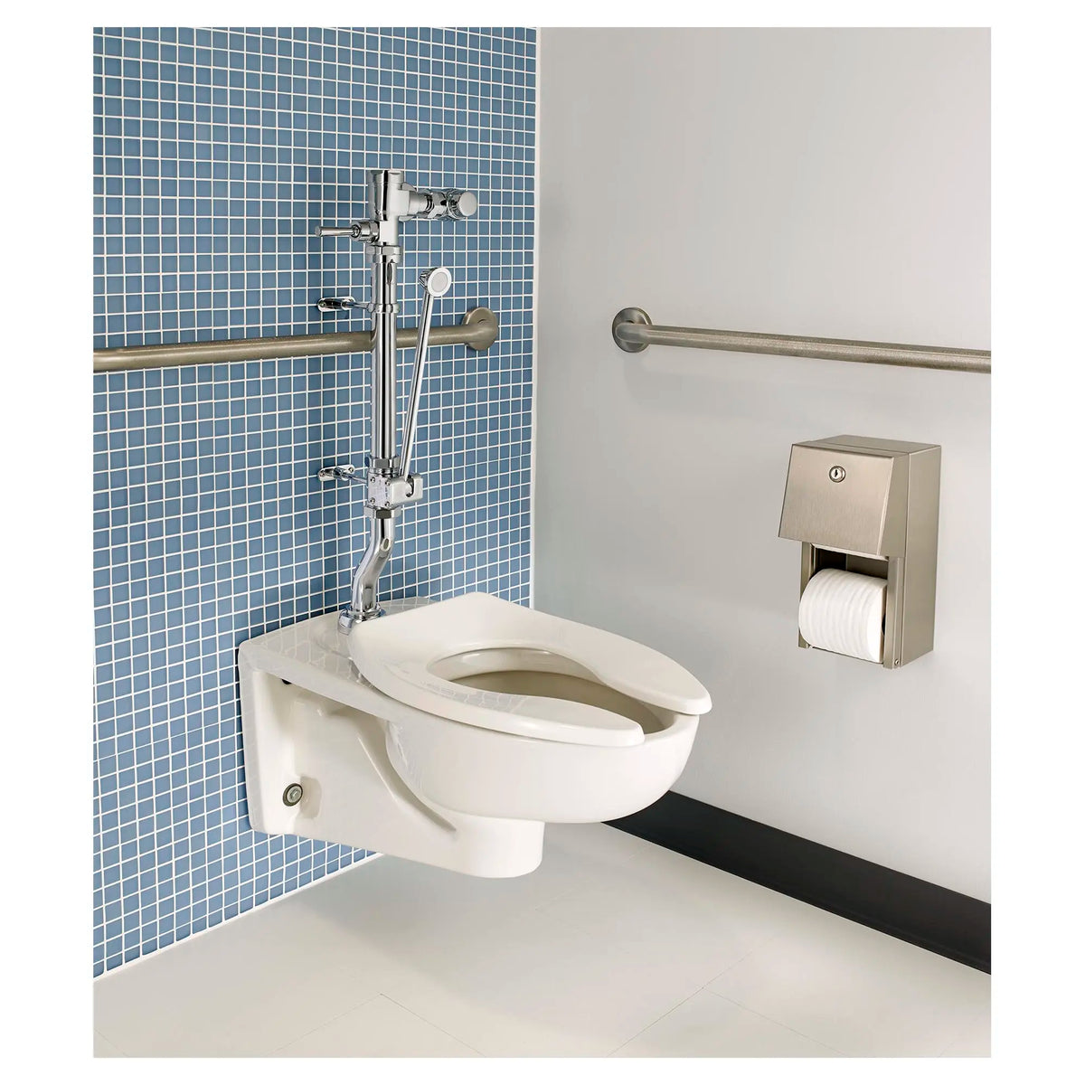 American Standard Ultima Manual Flush Valve With Bedpan Washer Assembly, Offset Tube, 1.28 gpf/4.8 Lpf - details