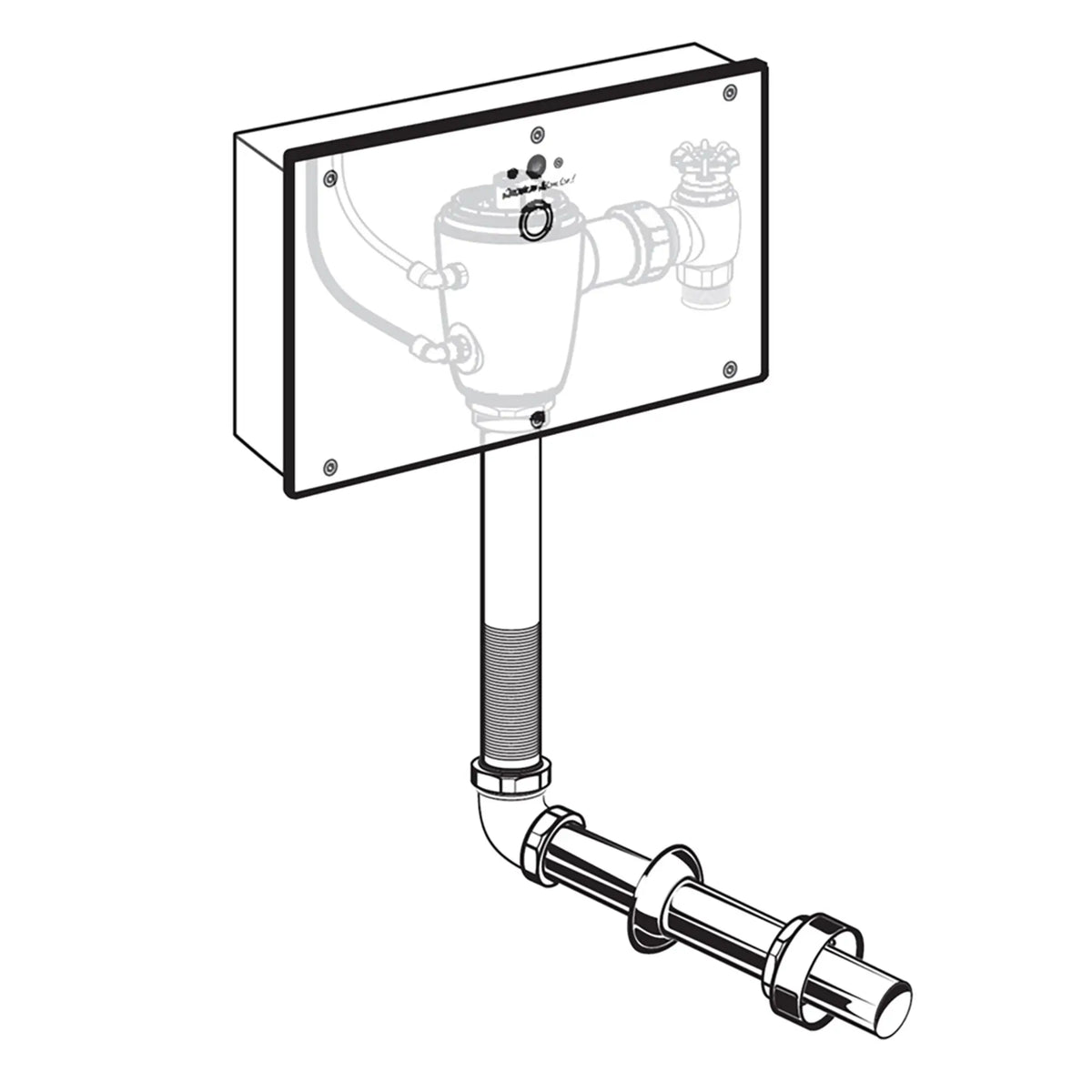 American Standard Ultima Selectronic Concealed Toilet Flush Valve with Wall Box, Base Model, Piston-Type, 1.28 gpf/4.8 Lpf - No Finish