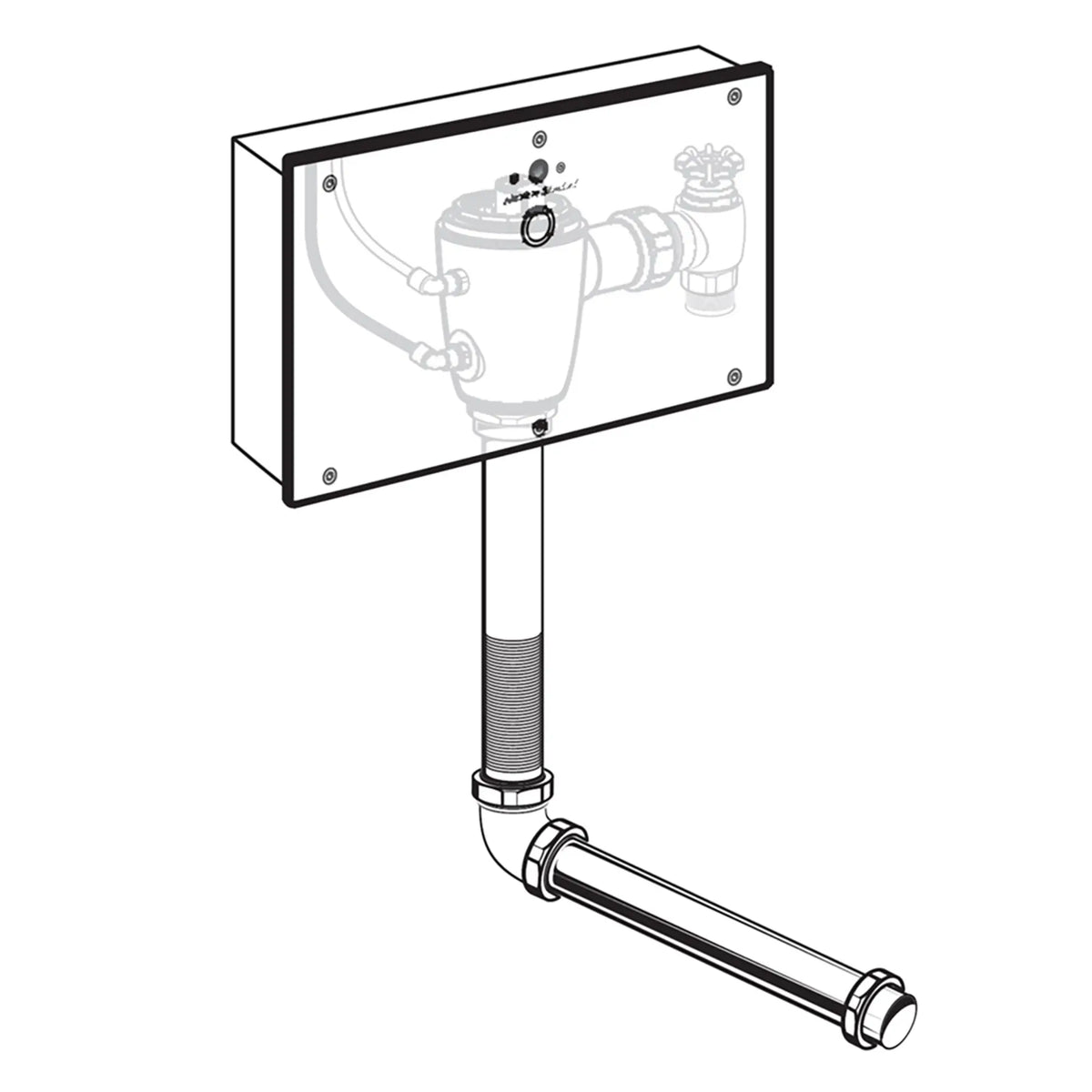 American Standard Ultima Selectronic Concealed Toilet Flush Valve with Wall Box, Base Model, Piston-Type, 1.28 gpf/4.8 Lpf - No Finish