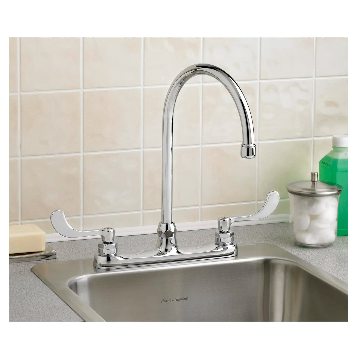 American Standard Monterrey Top Mount Kitchen Faucet With Gooseneck Spout and Wrist Blade Handles 1.5 gpm/5.7 L/min - product view