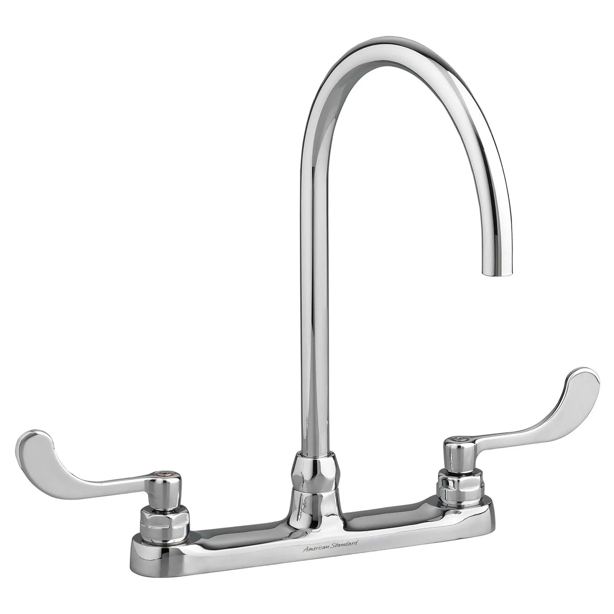 American Standard Monterrey Top Mount Kitchen Faucet With Gooseneck Spout and Wrist Blade Handles 1.5 gpm/5.7 L/min Laminar Flow in Spout Base - Polished Chrome