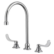 American Standard Monterrey 8-Inch Widespread 8-inch Reach Gooseneck Faucet With Wrist Blade Handles 1.5 gpm/5.7 Lpm - Polished Chrome
