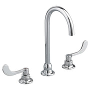 American Standard Monterrey 8-inch Widespread Gooseneck Faucet With Wrist Blade Handles 1.5 gpm/5.7 Lpm Laminar Flow in Spout Base - Polished Chrome