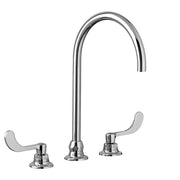 American Standard Monterrey 8-Inch Widespread 8-inch Reach Gooseneck Faucet With Wrist Blade Handles 1.5 gpm/5.7 Lpm Laminar Flow in Spout Base - Polished Chrome