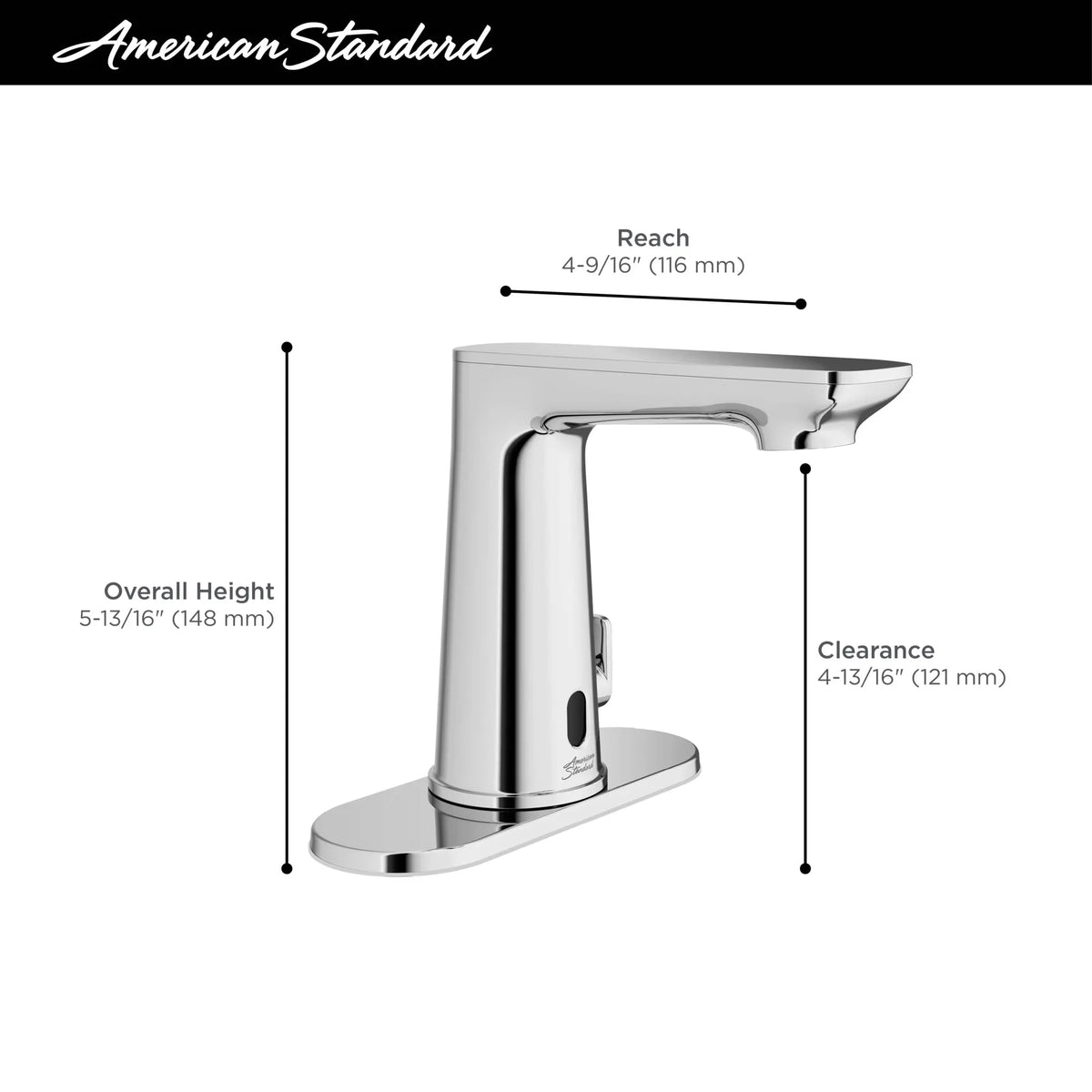American Standard Clean IR Touchless Faucet, Battery-Powered with Above-Deck Mixing, 0.5 gpm/1.9 Lpm - details
