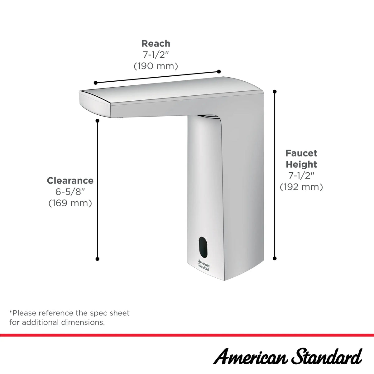 American Standard Paradigm Selectronic Touchless Faucet, Base Model, 0.35 gpm/1.3 Lpm - details
