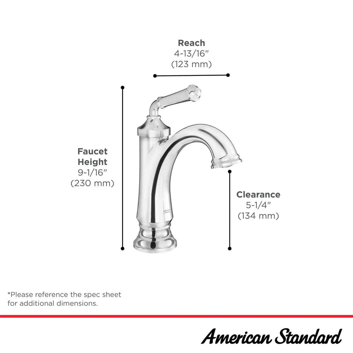 American Standard Delancey Single Hole Single-Handle Bathroom Faucet 1.2 gpm/4.5 L/min With Lever Handle - details