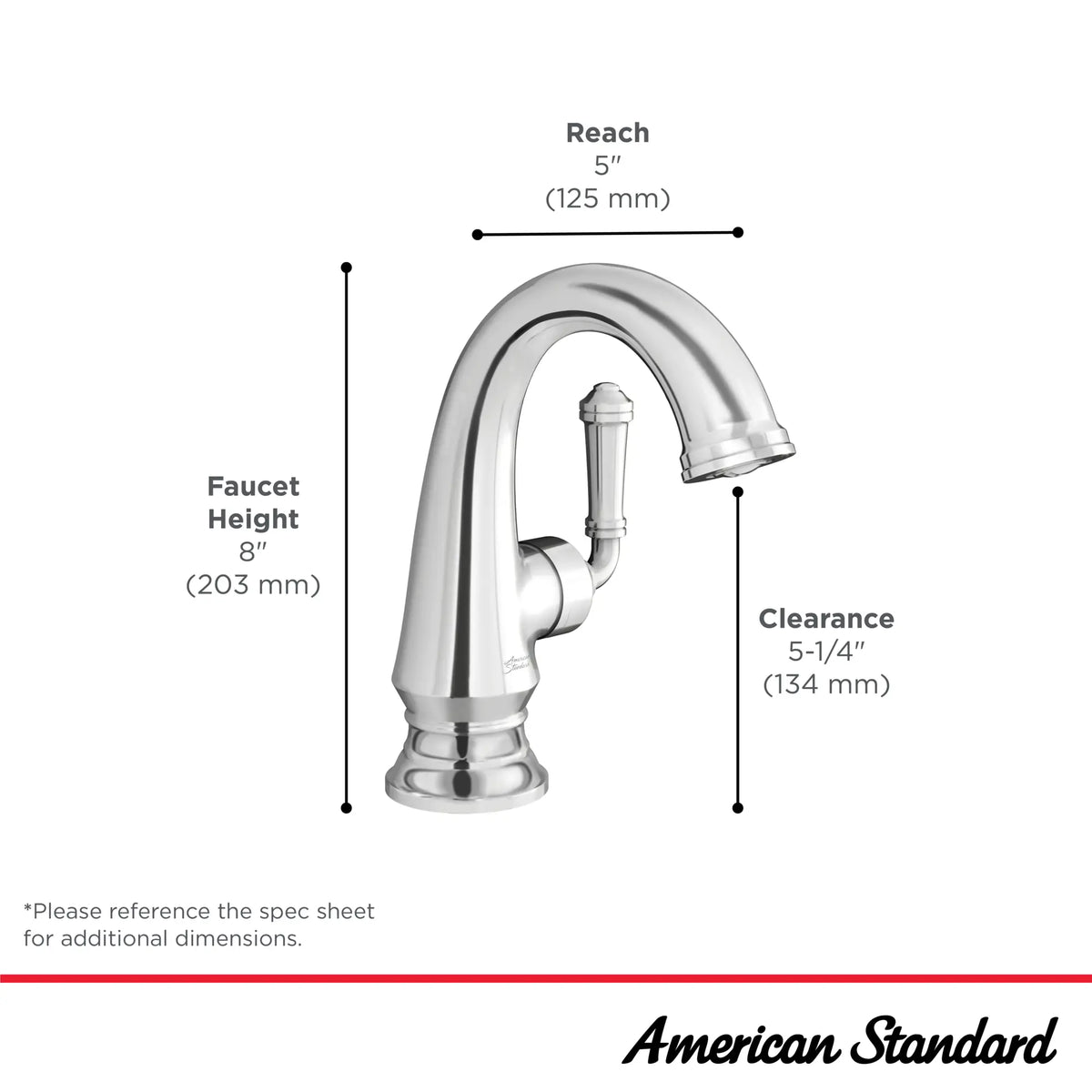 American Standard Delancey Single Hole Single-Handle Bathroom Faucet 1.2 gpm/4.5 L/min With Lever Handle - details