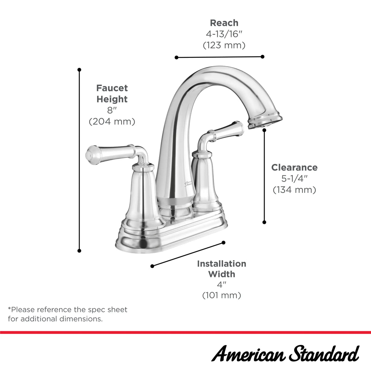 American Standard Delancey 4-Inch Centerset 2-Handle Bathroom Faucet 1.2gpm/4.5 L/min With Lever Handles - details