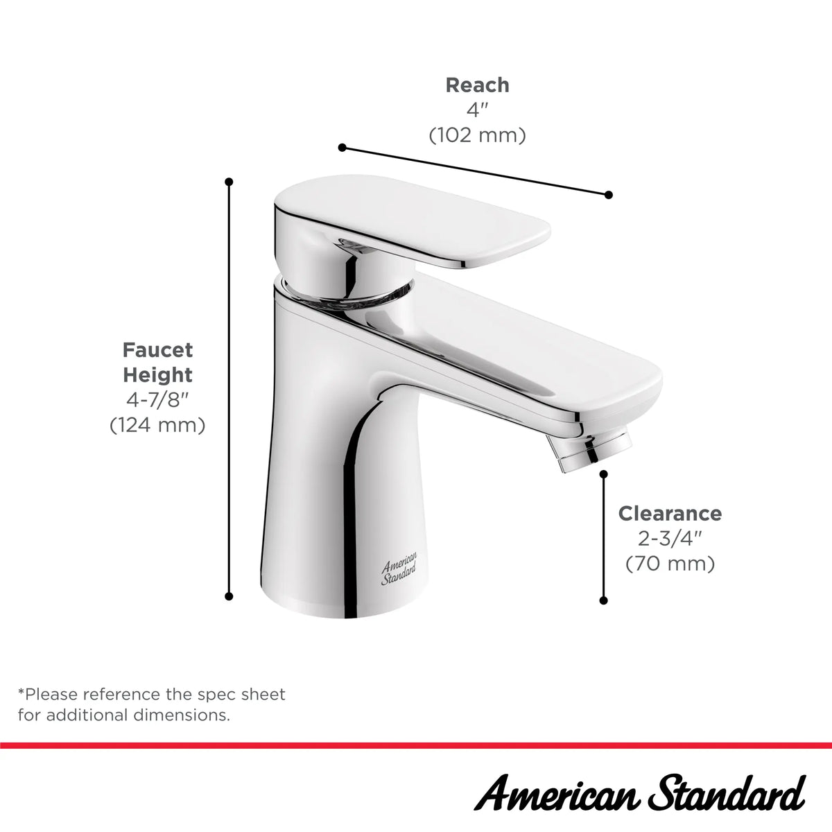 American Standard Aspirations Single-Handle Petite Bathroom Faucet 1.2 gpm/ 4.5 L/min With Lever Handle - details