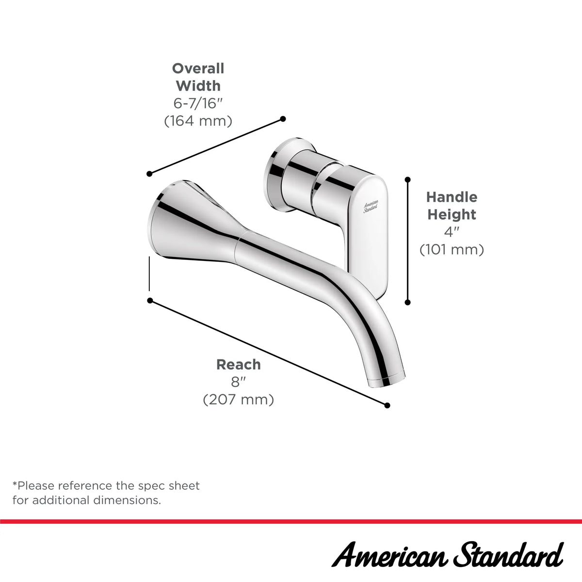 American Standard Aspirations Single Handle Wall-Mount Faucet 1.2 gpm/4.5 L/min With Lever Handle - details