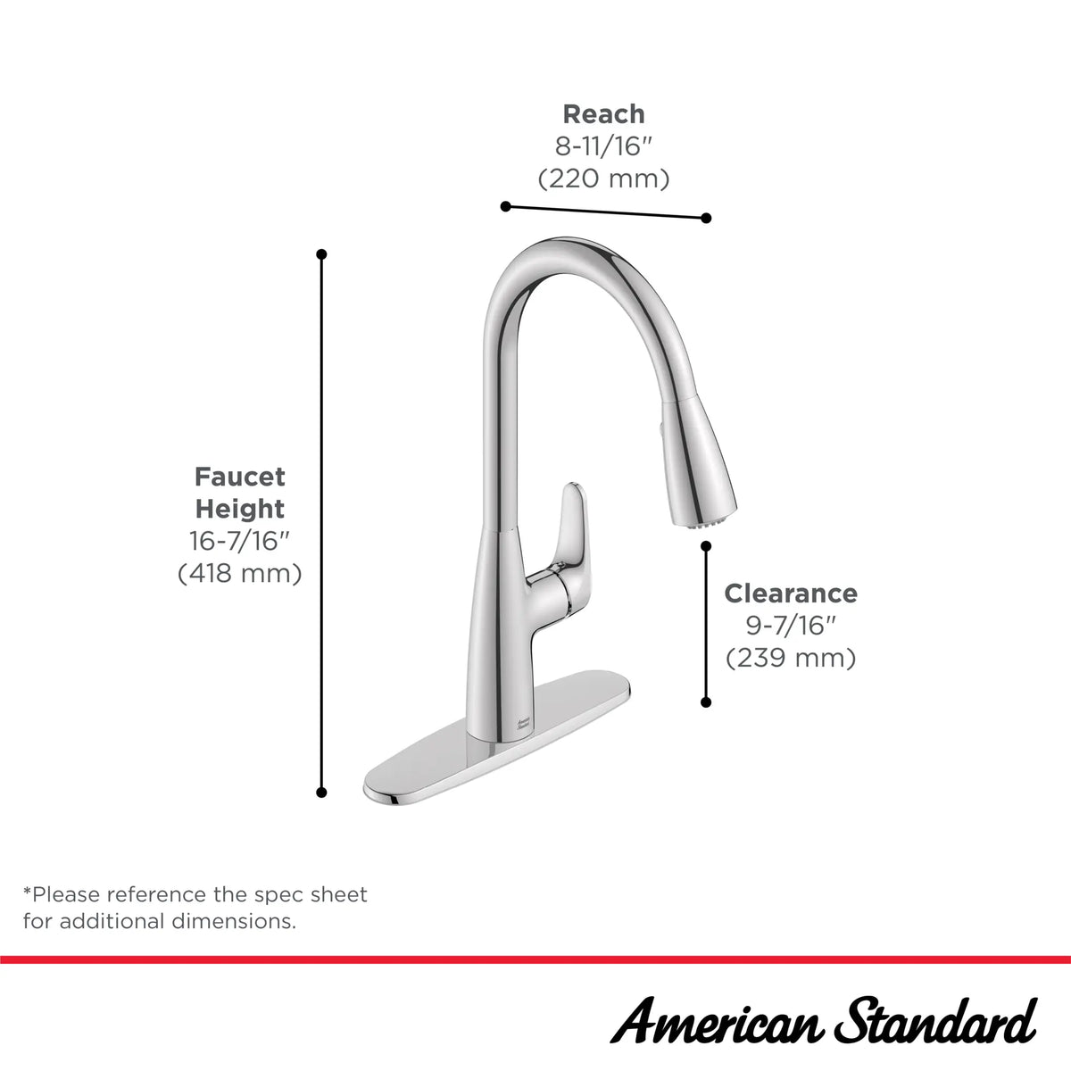 American Standard Colony PRO Single-Handle Pull-Down Dual Spray Kitchen Faucet 1.5 gpm/5.7 L/min - details