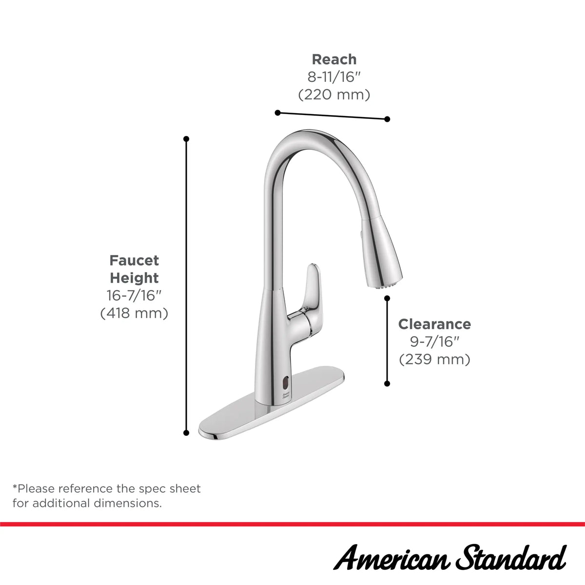 American Standard Colony PRO Touchless Single-Handle Pull-Down Dual Spray Kitchen Faucet 1.5 gpm/5.7 L/min - product view