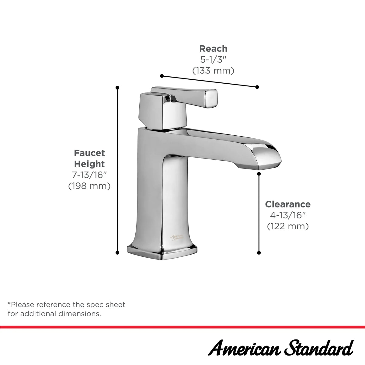 American Standard Townsend Single Hole Single-Handle Bathroom Faucet 1.2 gpm/4.5 L/min With Lever Handle - details