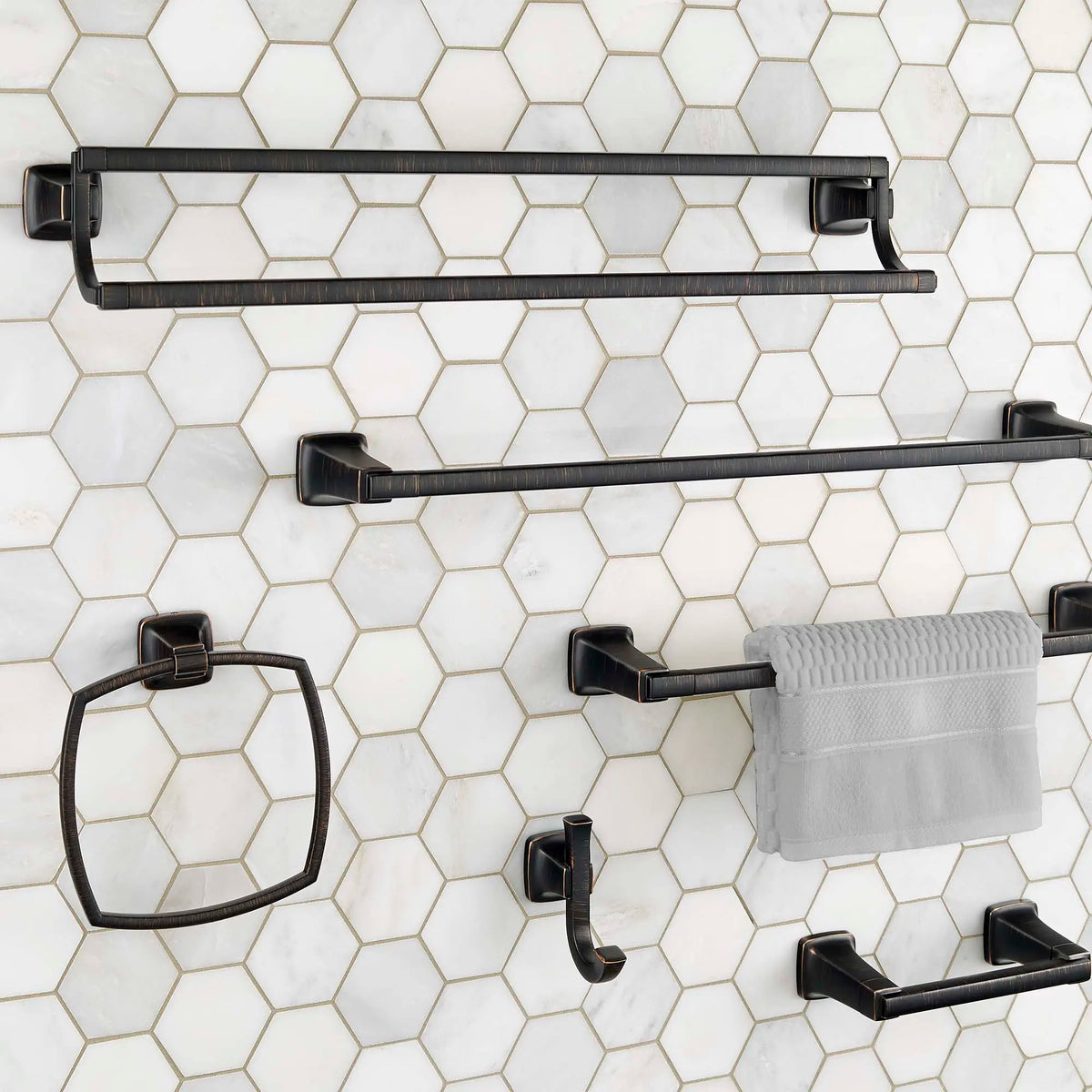 American Standard Townsend 24-Inch Double Towel Bar - details