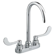 American Standard Monterrey 4-Inch Centerset Gooseneck Faucet With Wrist Blade Handles 1.5 gpm/5.7 Lpm Laminar Flow in Spout Base - Polished Chrome
