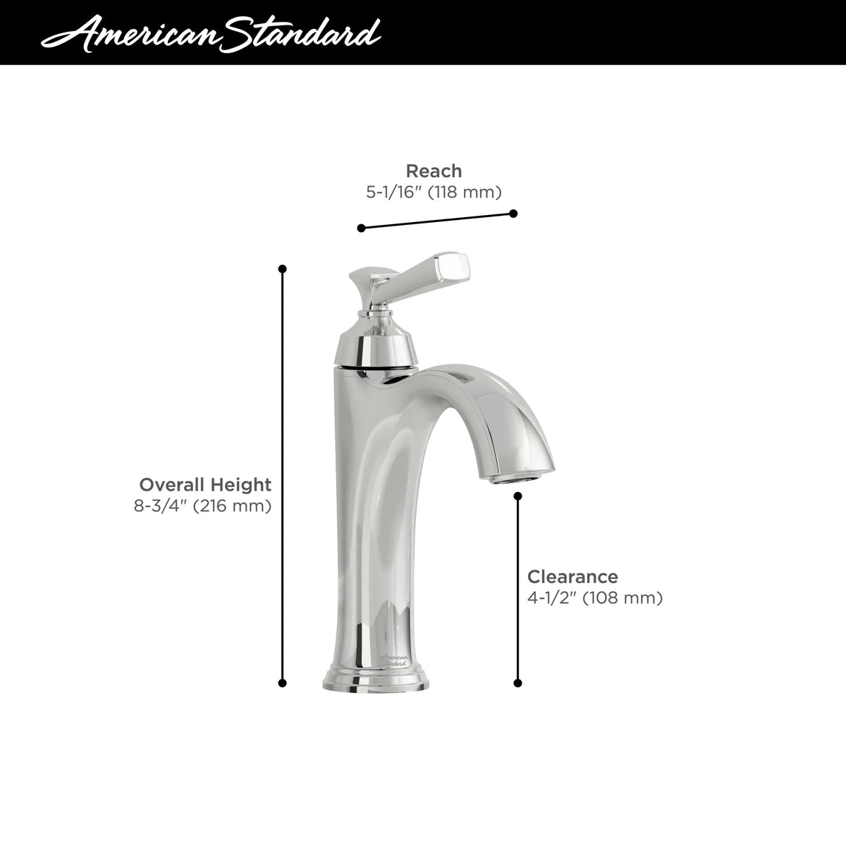 American Standard Glenmere Single Hole Single-Handle Bathroom Faucet 1.2 gpm/4.5 L/min With Lever Handle - details