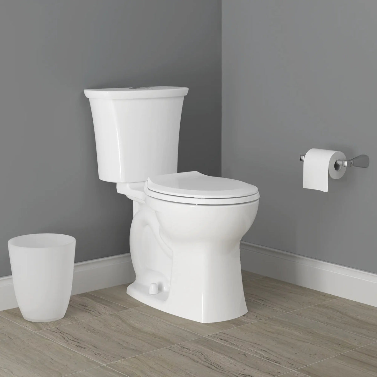American Standard Edgemere Two-Piece Dual Flush 1.6 gpf/6.0 Lpf and 1.1 gpf/4.1 Lpf Chair Height Elongated Complete Toilet With Seat - details