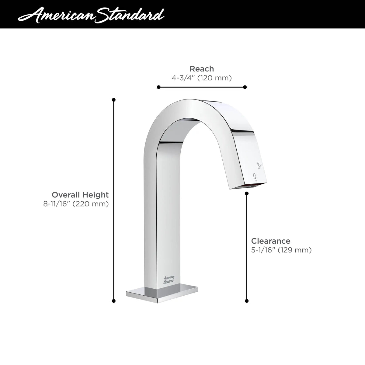 American Standard 2-In-1 Integral Touchless Faucet/Soap Dispenser, Battery Powered - details