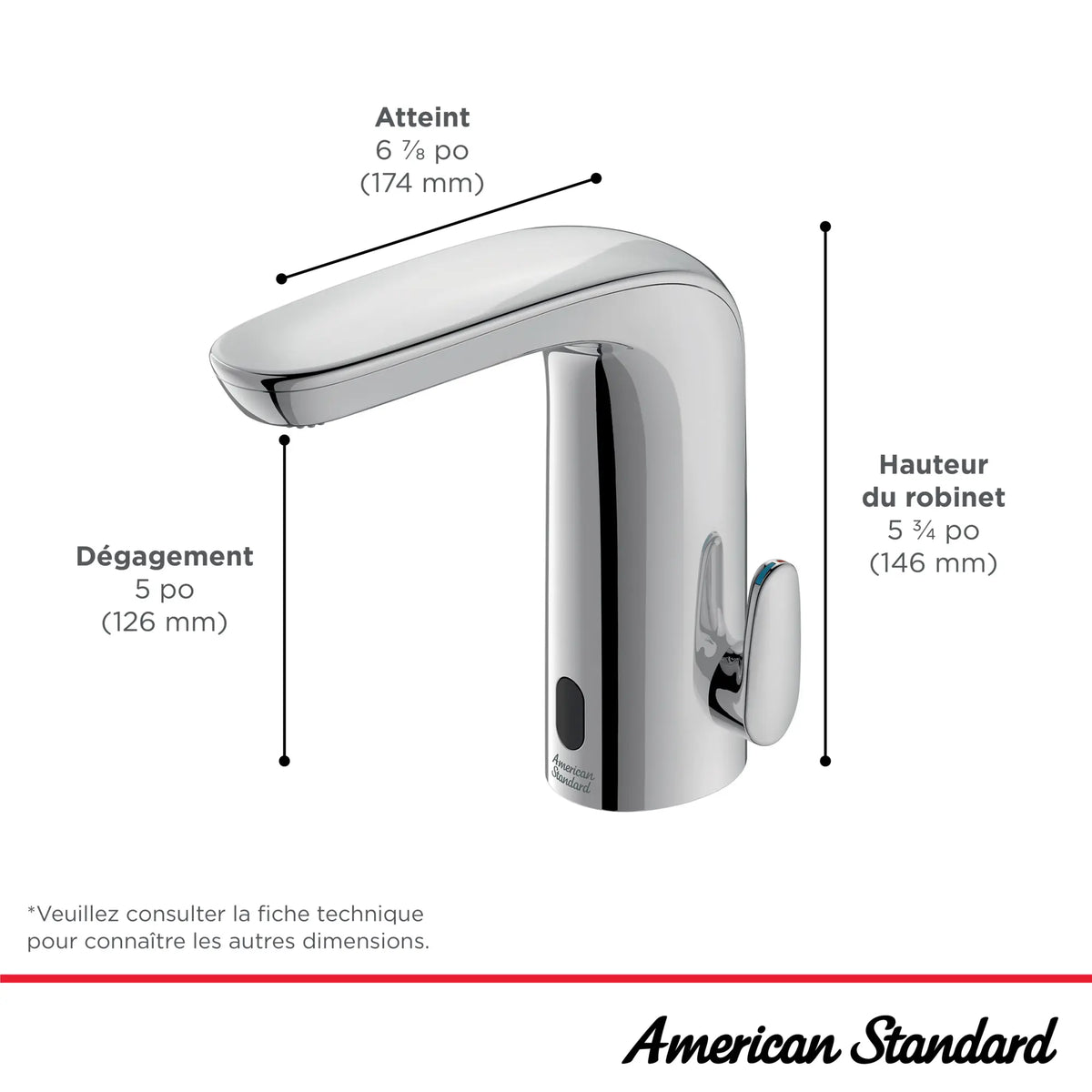American Standard NextGen Selectronic Touchless Faucet, Battery-Powered With SmarTherm Safety Shut-Off + ADM, 0.35 gpm/1.3 Lpm - details