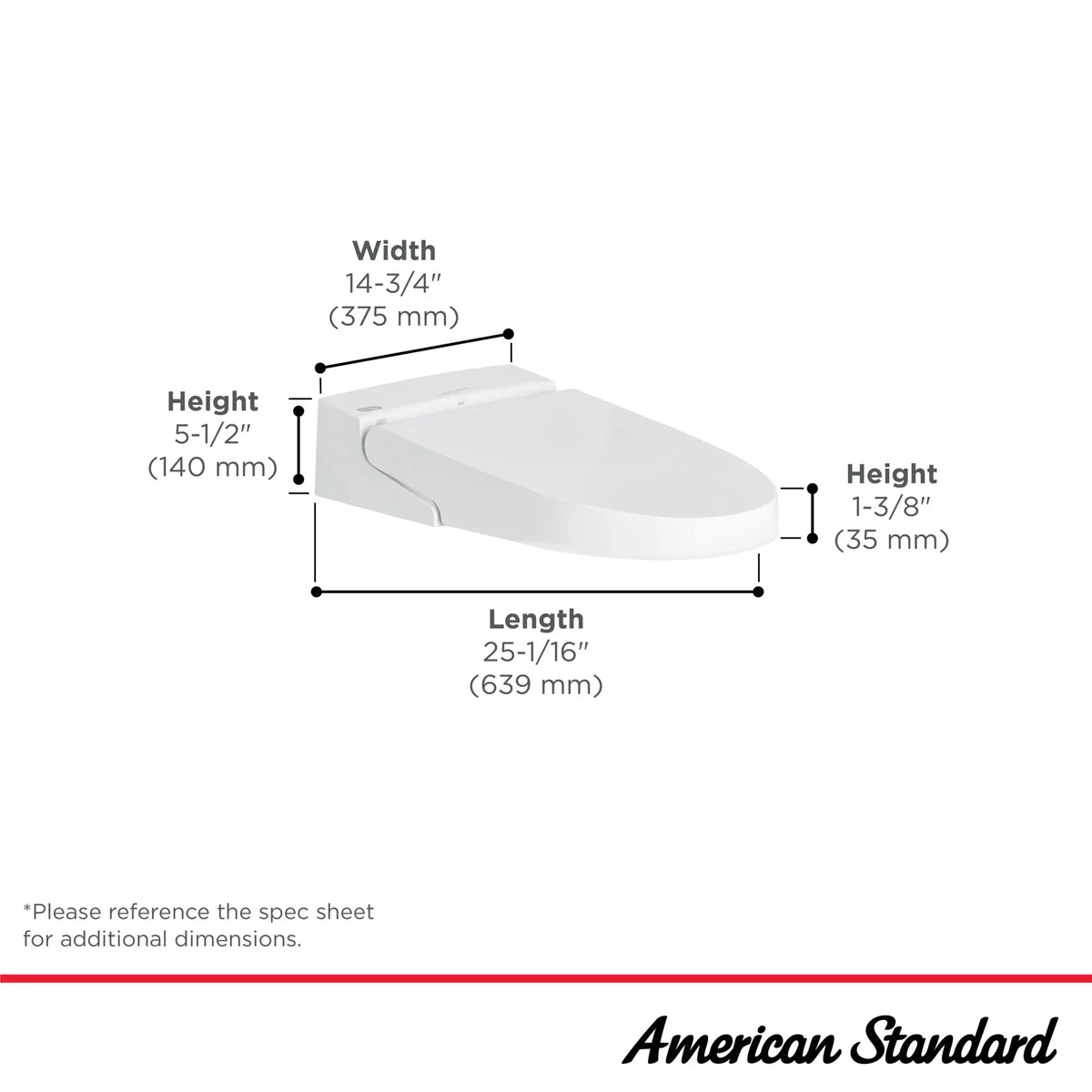 American Standard Advanced Clean 100 SpaLet Bidet Toilet Seat Unit - details