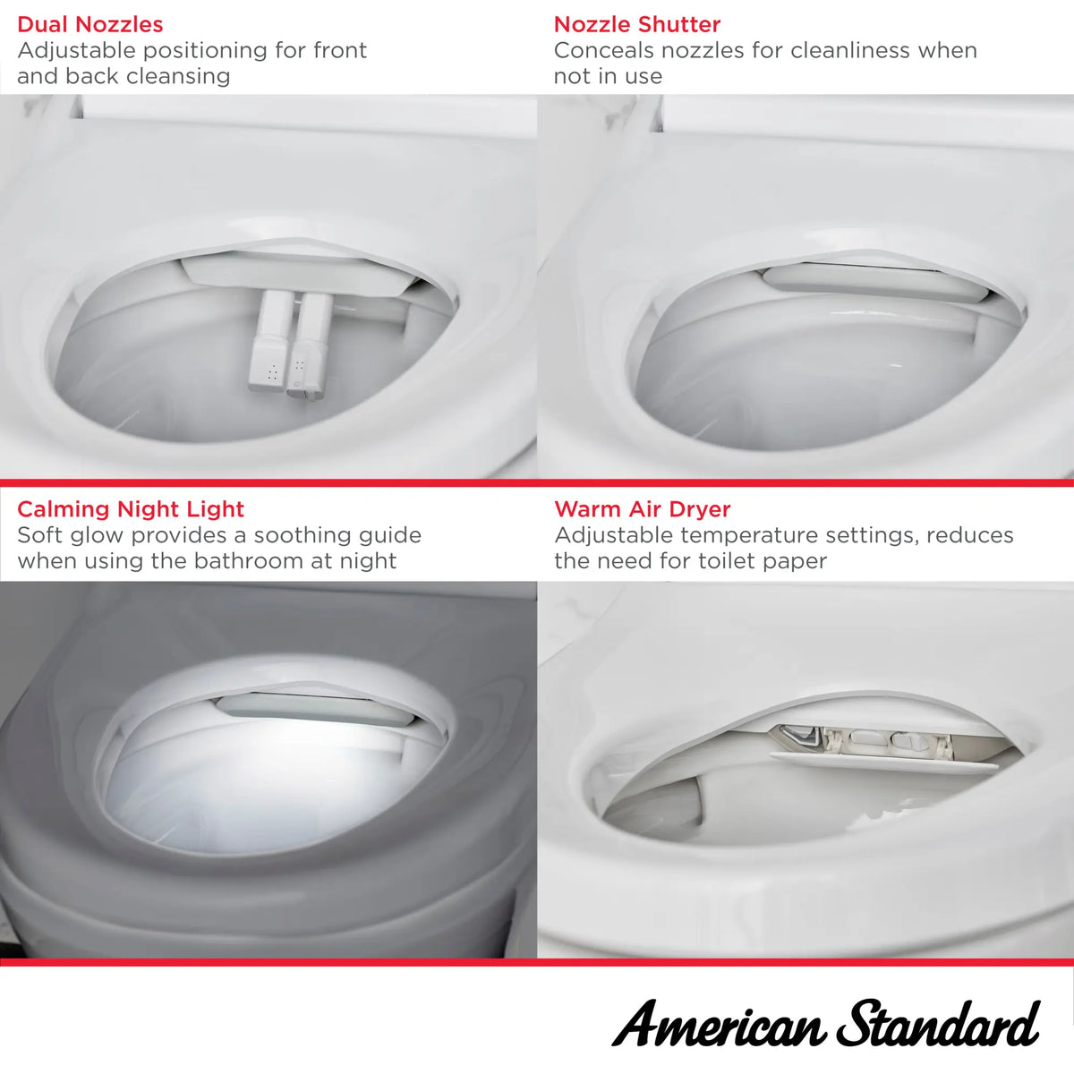 American Standard Advanced Clean 100 SpaLet Bidet Toilet Seat Unit - details