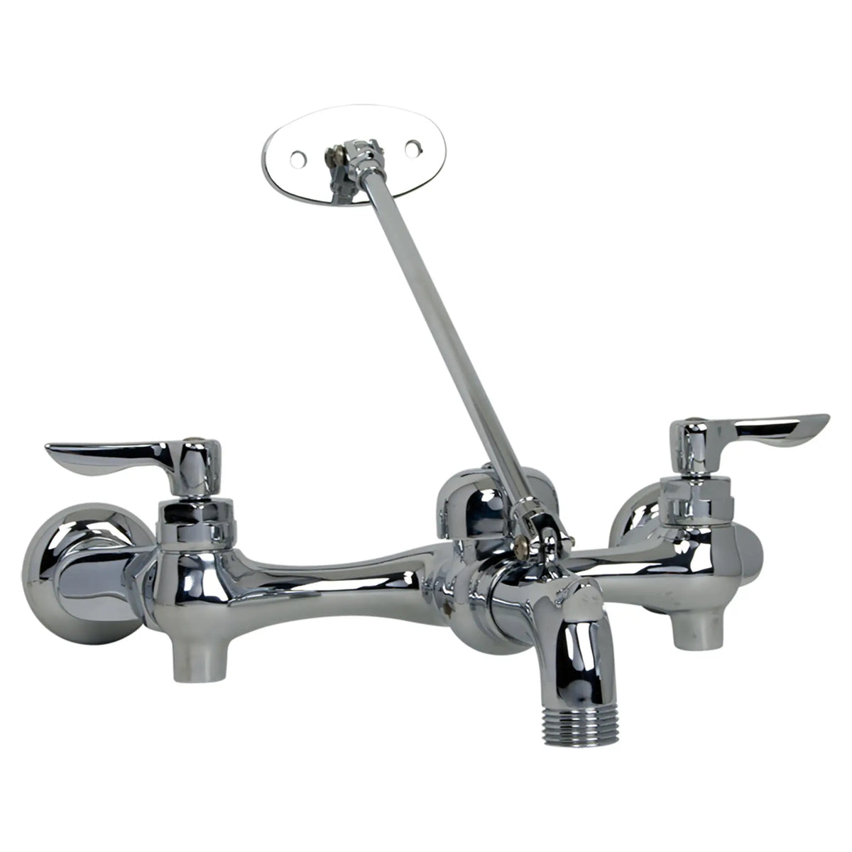 American Standard Top Brace Wall-Mount Service Sink Faucet with 6-Inch Vacuum Breaker Spout - Polished Chrome