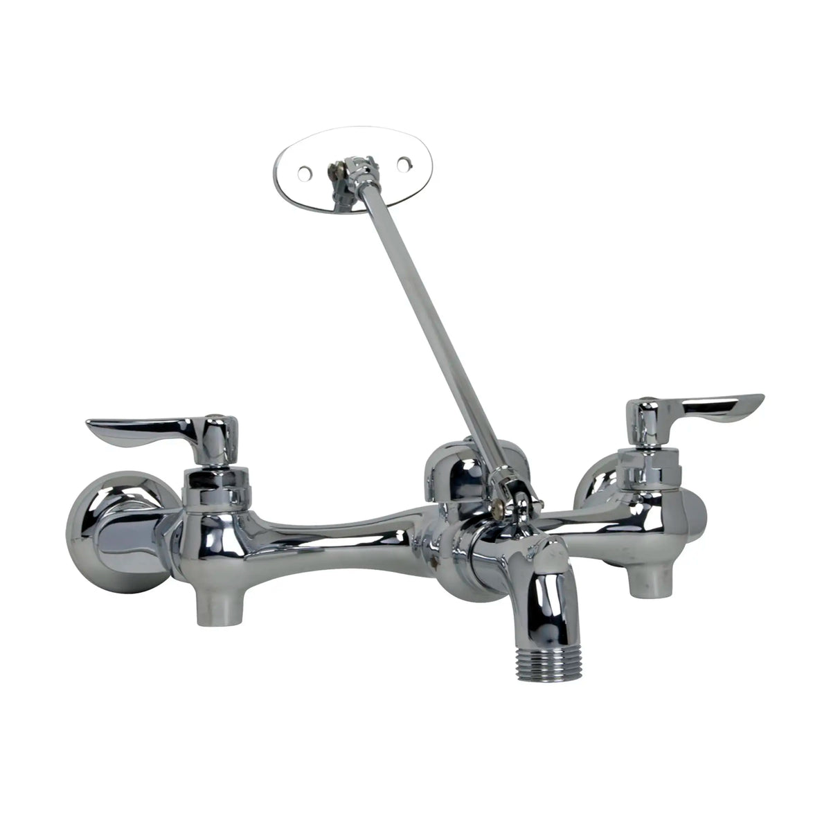 American Standard Top Brace Wall-Mount Service Sink Faucet With 6-Inch Vacuum Breaker Spout and Offset Shanks - Polished Chrome
