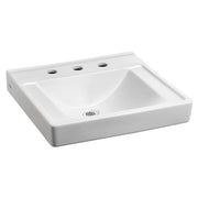 American Standard Decorum Wall-Hung EverClean Sink Less Overflow With 8-Inch Centerset - White