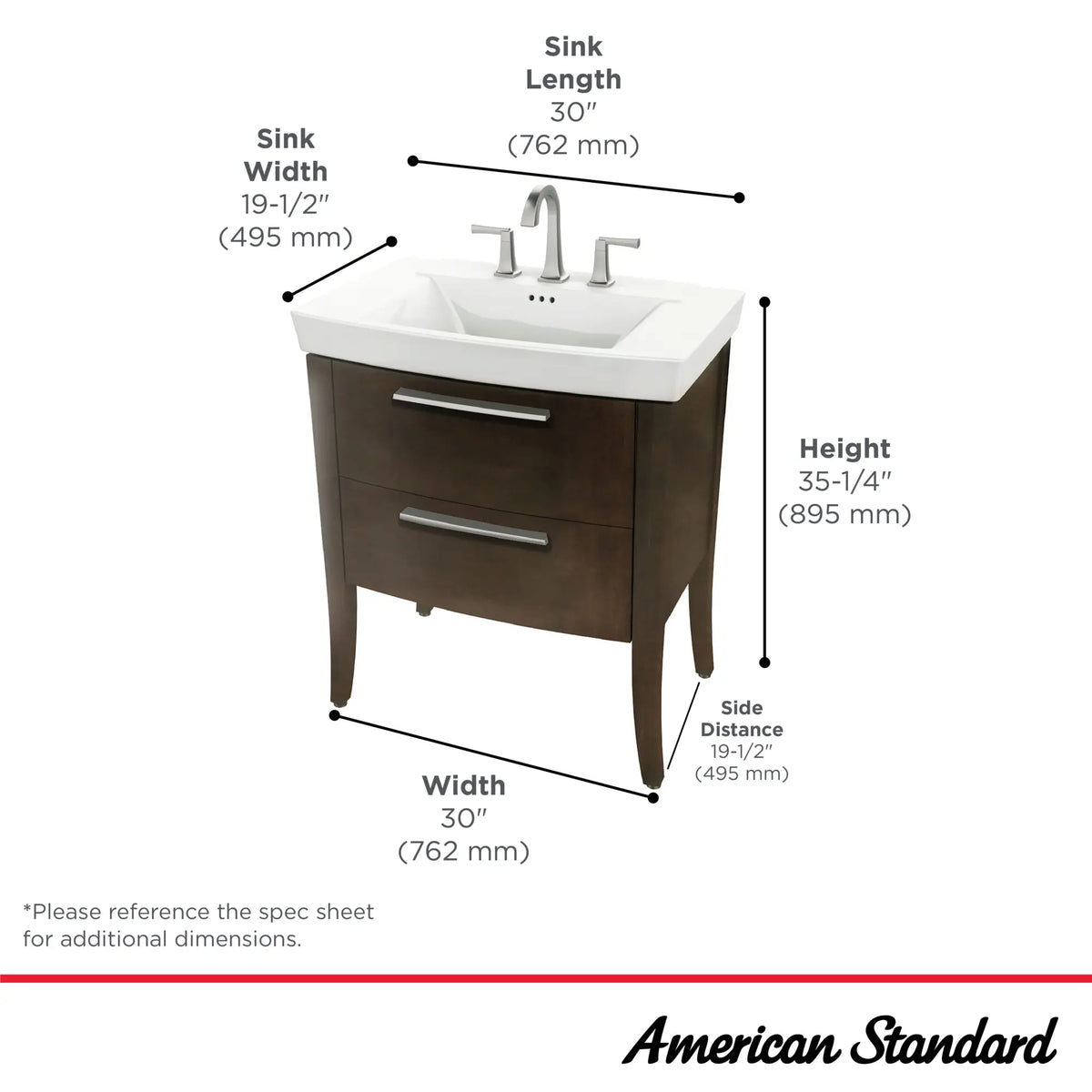 American Standard Vanity for American Standard Townsend Sinks - details