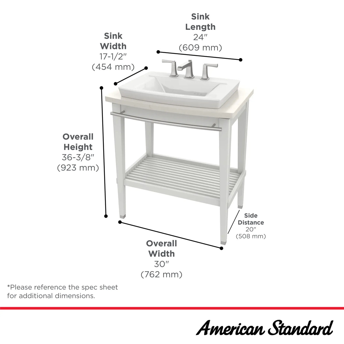 American Standard Washstand for American Standard Townsend Sinks - details