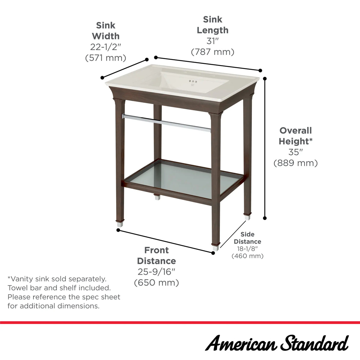 American Standard Town Square S Washstand 9056030 - details