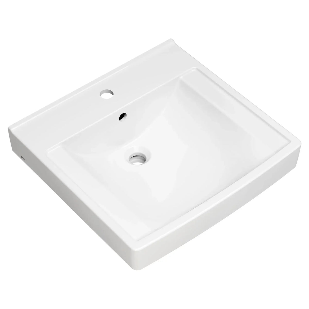 American Standard Decorum 21 x 20-1/4-Inch (533 x 514 mm) Wall-Hung EverClean Sink With Center Hole Only - details