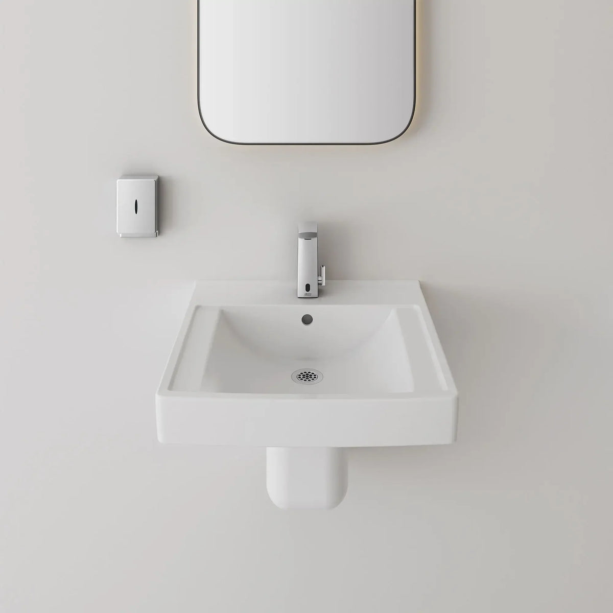 American Standard Decorum 21 x 20-1/4-Inch (533 x 514 mm) Wall-Hung EverClean Sink With Center Hole Only - details
